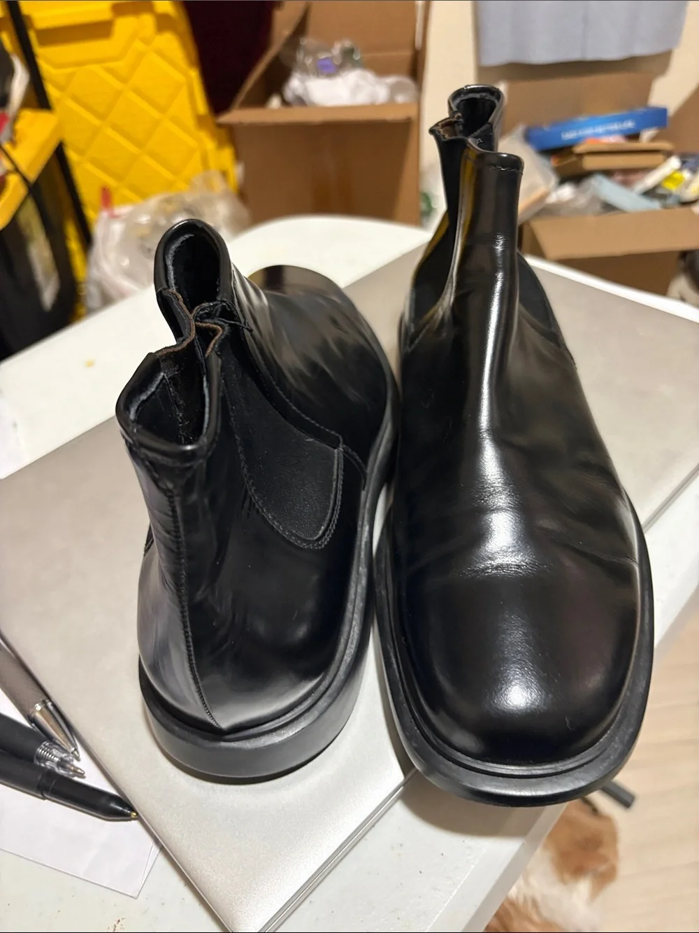 Prada Black Leather Chukka Boots
